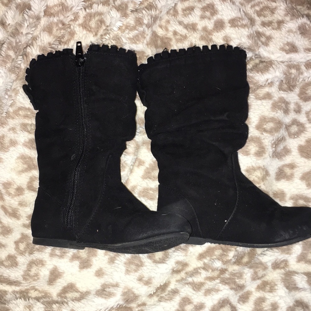 Toddler black tall boots